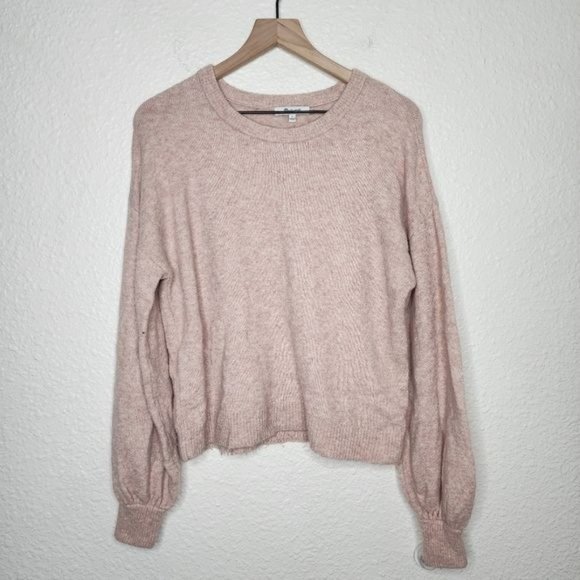 Madewell Sweaters - Madewell Gladwell Ballon-Sleeve Pullover Sweater in Pink Women's Size Small